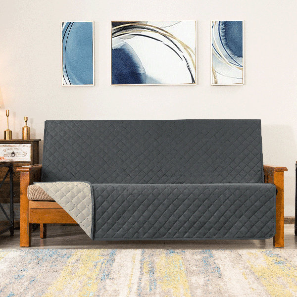 CHUN YI Diversi Reversible Comfort Armless Box Cushion Sofa Slipcover & Reviews Wayfair